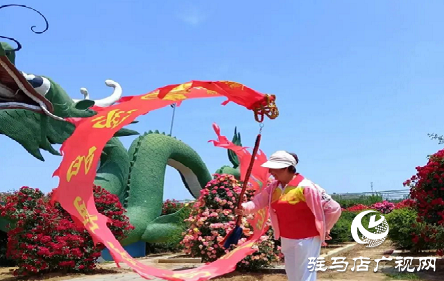 泌陽彩帶舞龍隊“舞”進南陽月季園 共赴文化交流之約