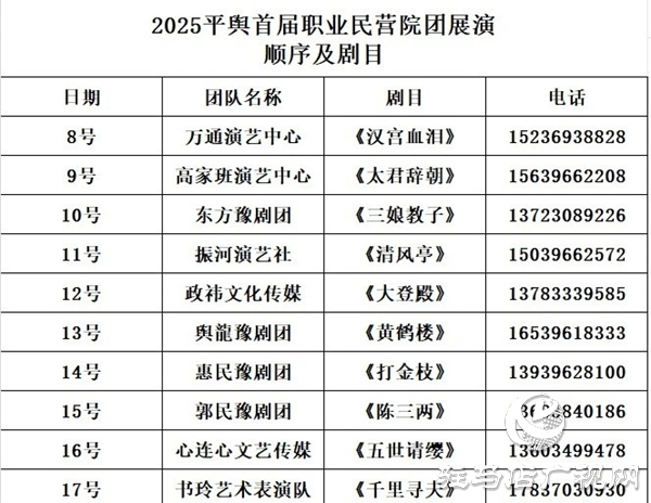 為期十天的2025年“平輿有戲”職業民營院團戲曲展演鳴鑼開唱