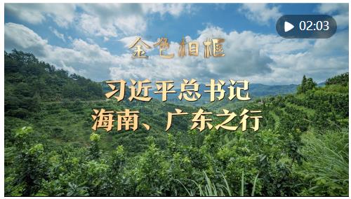 金色相框｜習(xí)近平總書記海南、廣東之行